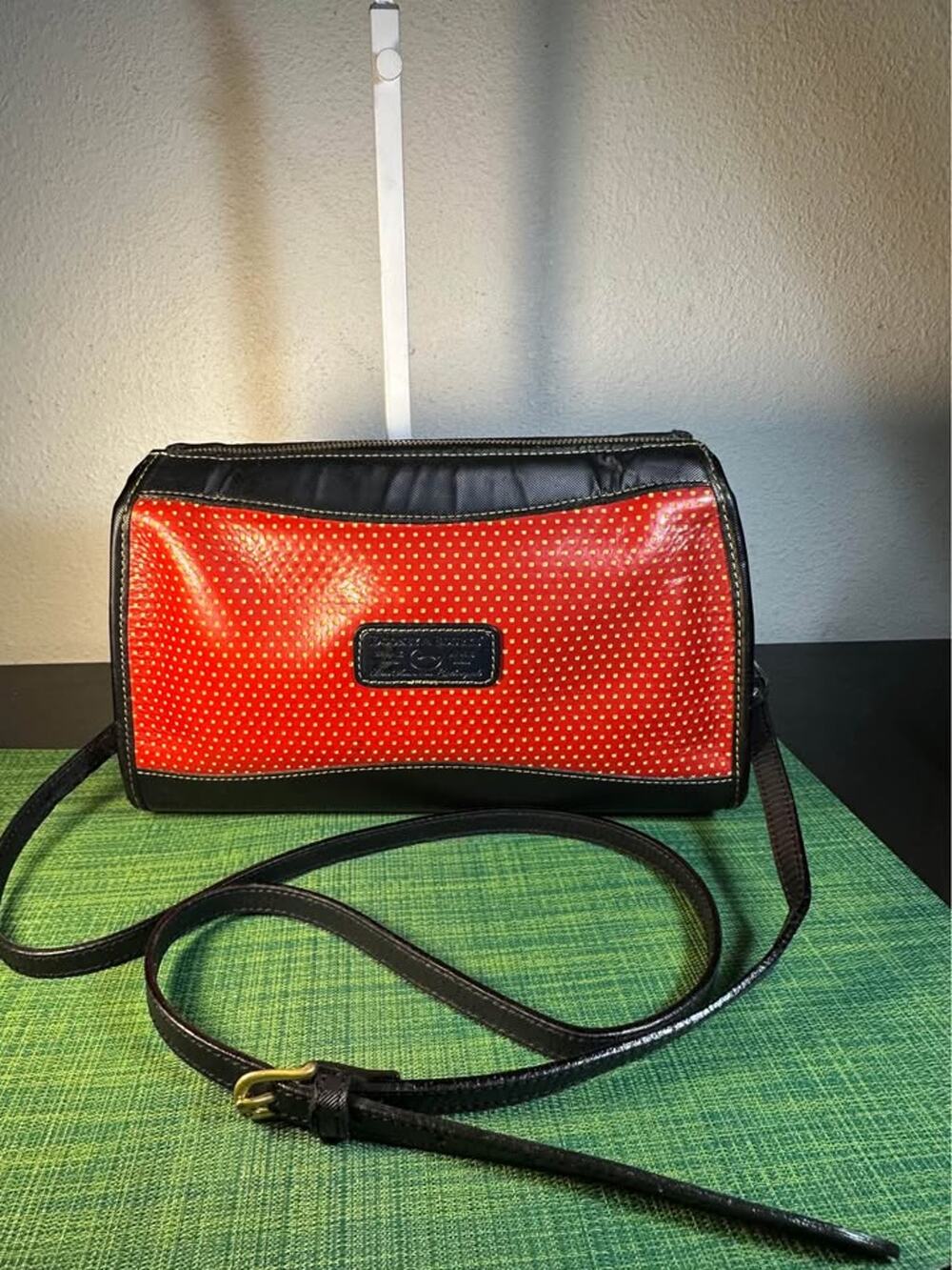 Rare Vintage Dooney & Bourke Cabrio Leather Perforated Crossbody Bag